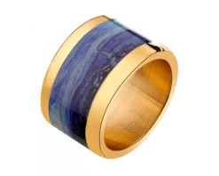 Pierścionek ze stali szlachetnej z emalią