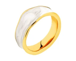 Pierścionek ze stali szlachetnej z emalią