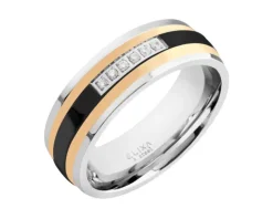 Pierścionek ze stali szlachetnej z cyrkoniami