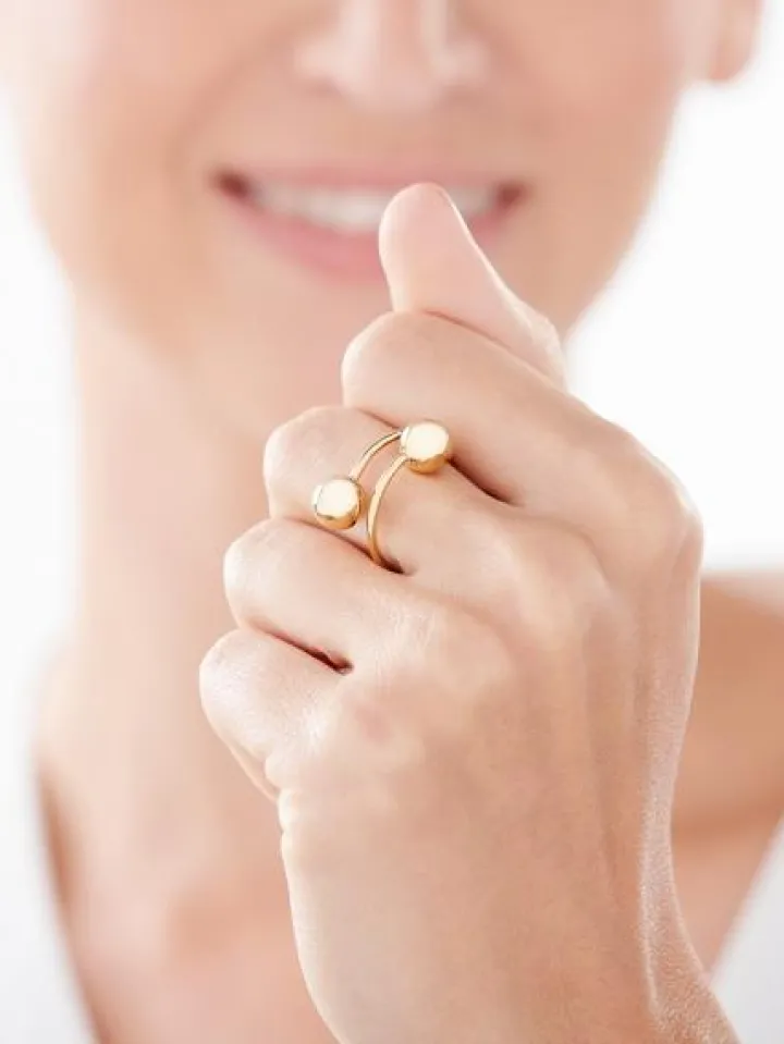 Pierścionek ze stali szlachetnej - kulki