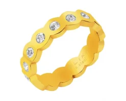 Pierścionek ze stali szlachetnej z kryształami - Eternity