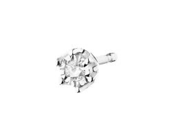 Pojedynczy kolczyk z białego złota z brylantem - 0,02 ct - próba 375