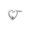 Pojedynczy kolczyk z białego złota z diamentem - serce - 0,004 ct - próba 375