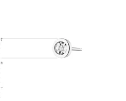 Pojedynczy kolczyk z białego złota z brylantem - 0,01 ct - próba 375