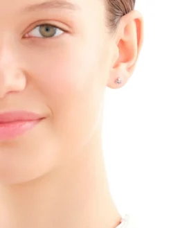 Pojedynczy kolczyk z brylantem, topazem London Blue i turmalinem - próba 375