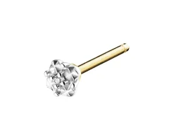 Pojedynczy kolczyk z żółtego złota z diamentem - 0,003 ct - próba 375