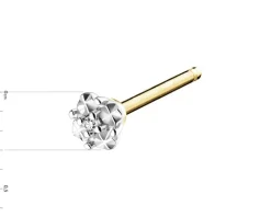 Pojedynczy kolczyk z żółtego złota z diamentem - 0,003 ct - próba 375