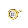Pojedynczy kolczyk z żółtego i białego złota z diamentem - 0,01 ct - próba 375