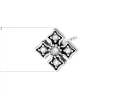 Pojedynczy srebrny kolczyk z cyrkoniami