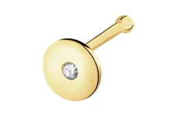 Pojedynczy złoty kolczyk z cyrkonią do nosa