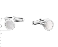 Spinki do mankietów srebrne z masą perłową