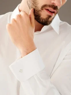 Spinki do mankietów srebrne z masą perłową