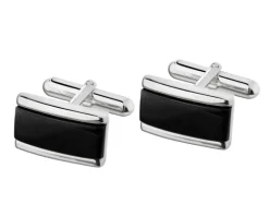 Spinki do mankietów srebrne z onyksami