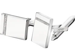 Spinki do mankietów z białego złota z diamentami - 0,06 ct - próba 585