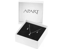 Srebrne kolczyki i naszyjnik z cyrkoniami - komplet - nieskończoności