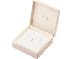 Srebrne kolczyki i zawieszka z cyrkoniami, łańcuszek - komplet