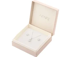 Srebrne kolczyki i zawieszka z perłami i cyrkoniami, łańcuszek - komplet - koła