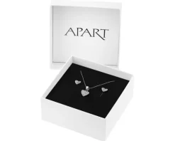 Srebrne kolczyki i zawieszka z cyrkoniami - komplet - serca