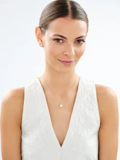 Srebrne kolczyki i zawieszka z cyrkoniami - komplet - serca