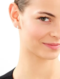 Srebrne kolczyki i zawieszka z cyrkoniami - komplet