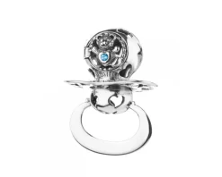 Srebrny smoczek z kryształem - chłopiec