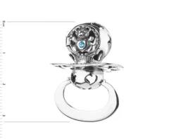 Srebrny smoczek z kryształem - chłopiec