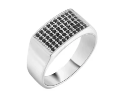 Sygnet srebrny z cyrkoniami