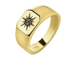 Sygnet srebrny z cyrkoniami - gwiazda