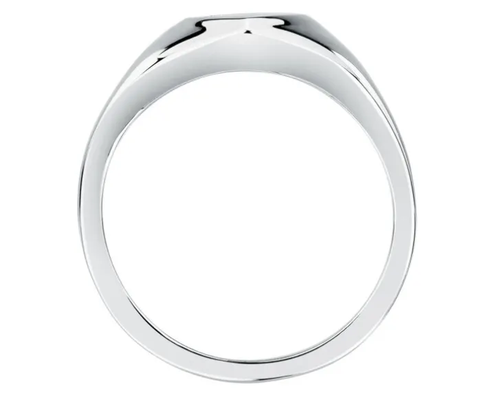 Sygnet ze stali szlachetnej - serce, logo Karl Lagerfeld