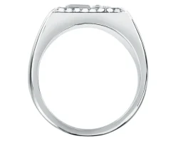 Sygnet ze stali szlachetnej z cyrkoniami - główka Karl Lagerfeld