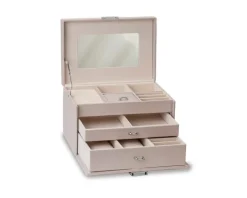 Szkatułka na biżuterię w kolorze beżowym