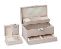 Szkatułka na biżuterię w kolorze beżowym