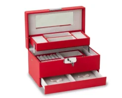 Szkatułka na biżuterię w kolorze czerwonym