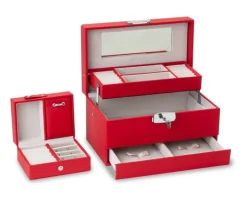 Szkatułka na biżuterię w kolorze czerwonym