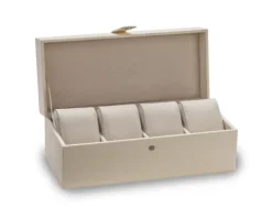 Szkatułka na cztery zegarki w kolorze ecru