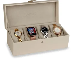 Szkatułka na cztery zegarki w kolorze ecru