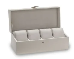 Szkatułka na cztery zegarki w kolorze szarym