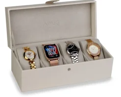 Szkatułka na cztery zegarki w kolorze szarym