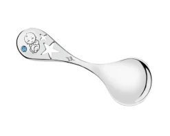 Łyżeczka srebrna ze szlifowanym szkłem- chłopiec