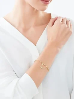 Zawieszka charms z żółtego złota z diamentami - drzewko - 0,01 ct - próba 375