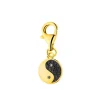 Zawieszka charms z żółtego złota z diamentami - yin yang - 0,008 ct - próba 375