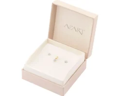 Zawieszka i kolczyki z żółtego i białego złota z diamentami - komplet - 0,01 ct - próba 375