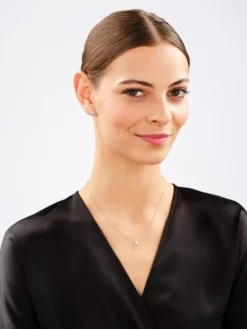 Zawieszka i kolczyki  z żółtego złota z diamentami i topazami - komplet - próba 375