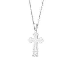 Zawieszka srebrna - krzyż prawosławny