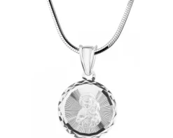 Zawieszka srebrna - medalik Matka Boska Częstochowska