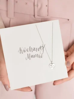 Zawieszka srebrna - serca, mama