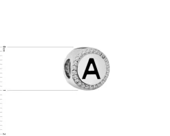 Zawieszka srebrna beads - litera A