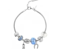 Zawieszka srebrna beads - podkowa