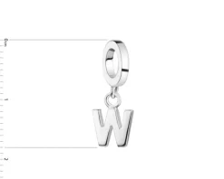 Zawieszka srebrna beads - litera W