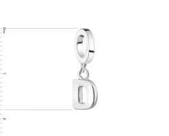 Zawieszka srebrna beads - litera D